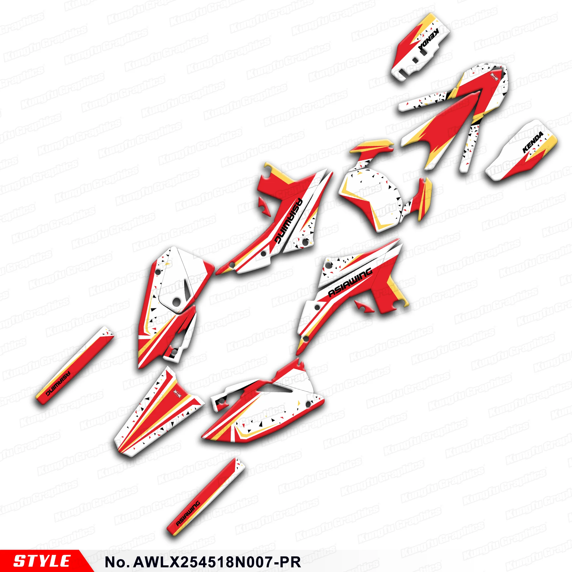 

JY RACING Custom Graphics Wrap Sticker for Asiawing LX250 LX450 2018 2019 2020 2021 2022 2023 2024, AWLX254518N007-PR