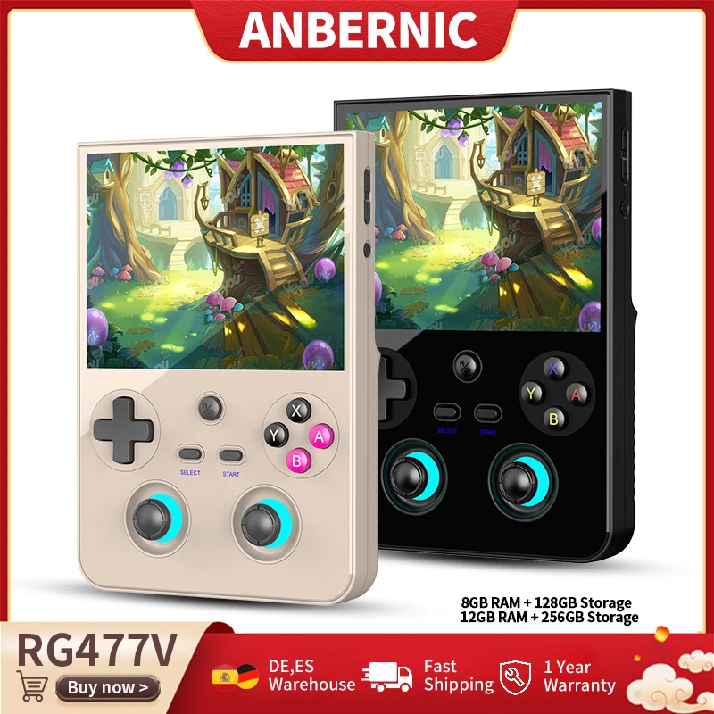 Consola de Juegos Retro Portátil Anbernic RG477V, Pantalla LTPS de 4.7 Pulgadas, Procesador Dimensity 8300, Android, WiFi, Reproductor de Juegos, Salida DP 1080p, RG 477V