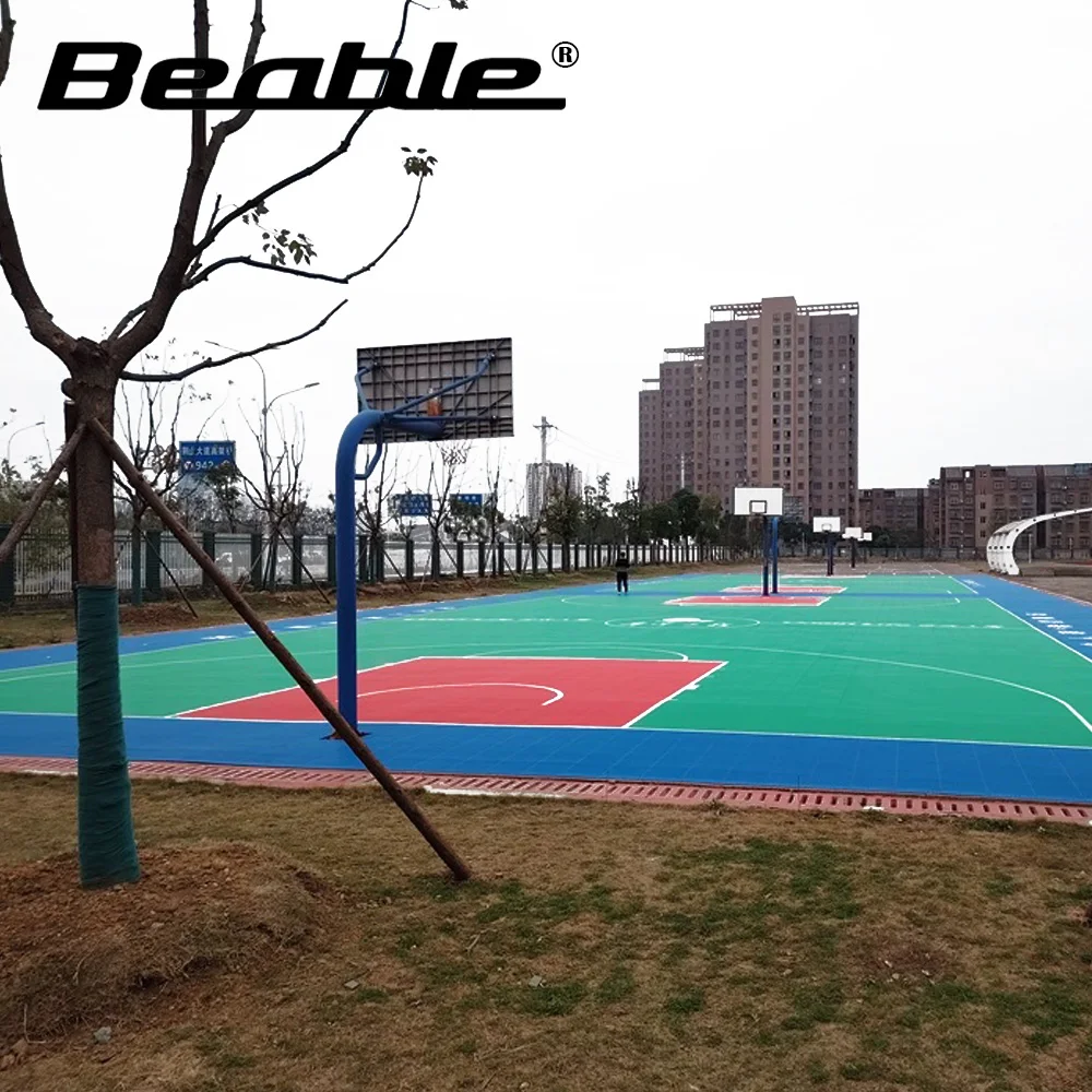Beable 야외 연동 멀티 스포츠 코트 바닥 농구 PP, 가정용 스포츠 타일 공급 업체