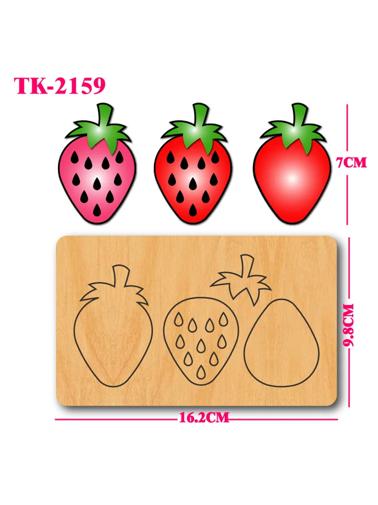 Strawberry pattern (with and without seeds) leather cutting knife mold, DIY handmade decoration leather crafts production