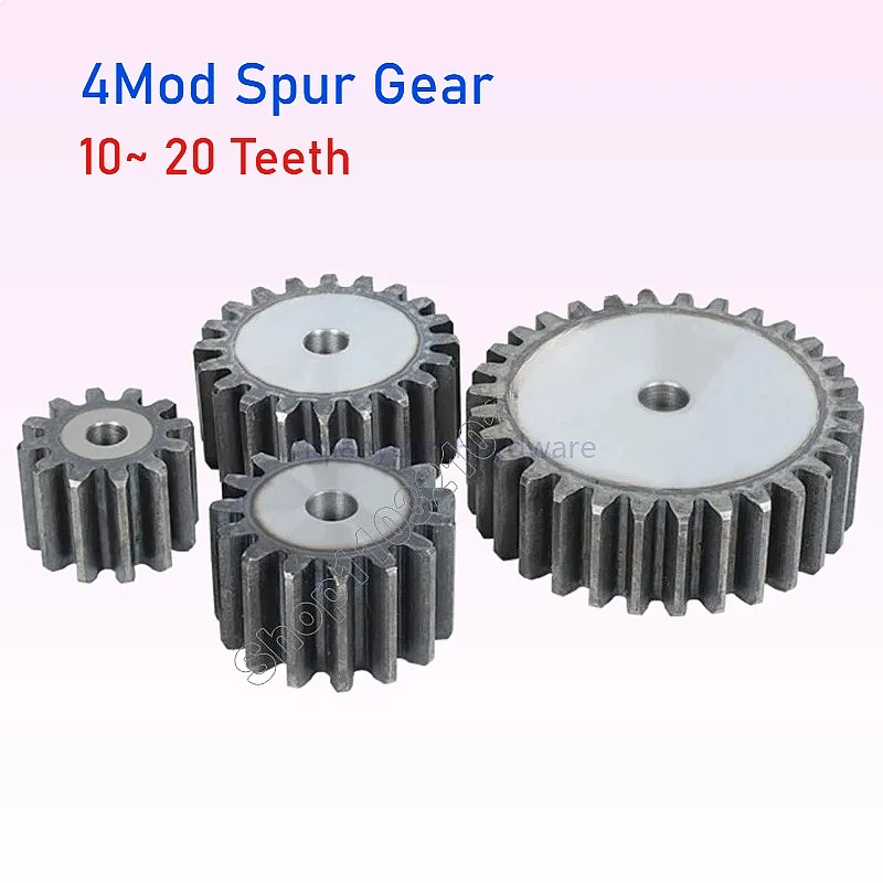 

Yiqianyuan 1Piece 4 Mod Spur Gear 10T-20T 45# Steel Flat Cylindrical Motor Transmission Gear