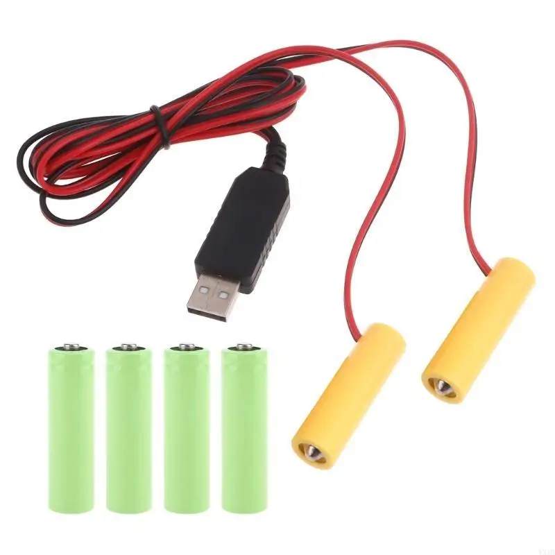 4.5V AA LR6 Virtual Battery Power Supply Adapter Cable Dummy Battery Eliminators for Remote LED Lights Eletric Clock Fan 