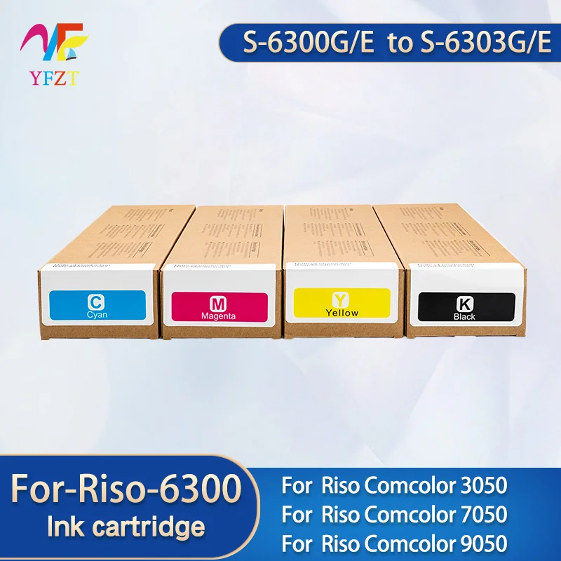 

For Riso S-6300G/E Black Compatible Ink Cartridge S-6301G/E Cyan S-6302G/E S-6303G/E Yellow For Riso Comcolor 3050 7050 9050