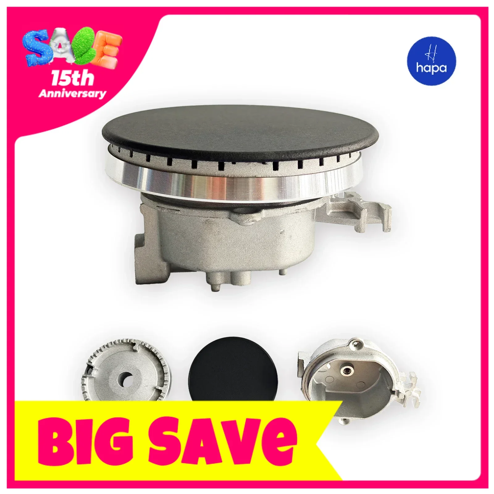 1Set,10*5.3cm Universal Oven/Gas Hob stove head Set(flat fire cover/Burner/ Bottom cup) fits most gas stove burners