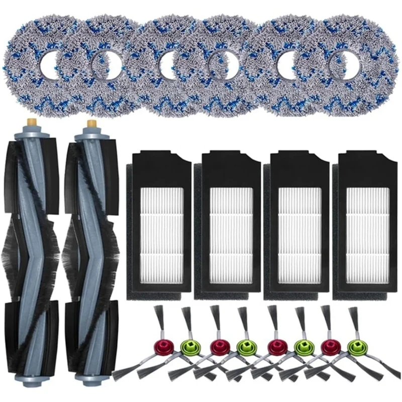 YCOC-основные фильтрующие подушечки с боковой щеткой подходят для ECOVACS для DEEBOT X1, OMNI T10 X1, сменные комплекты для чистки турбовакуумных пылесосов