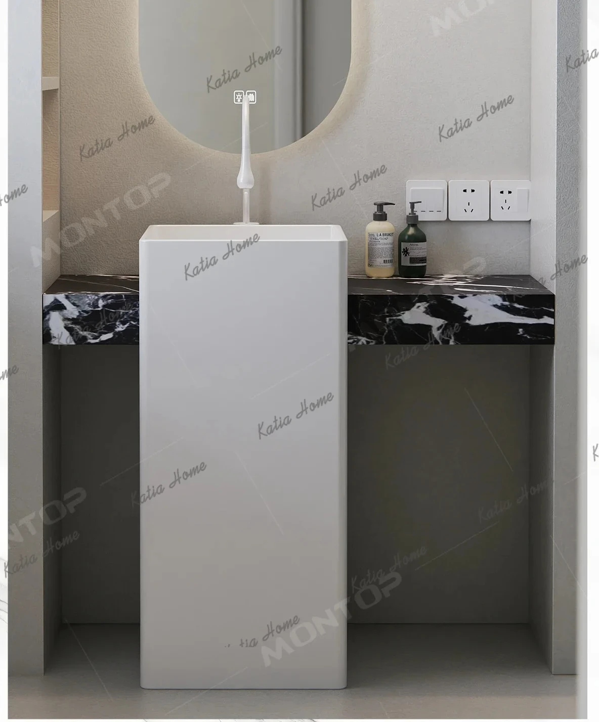 PG Balcony bathroom square ceramic wash basin simple wash basin