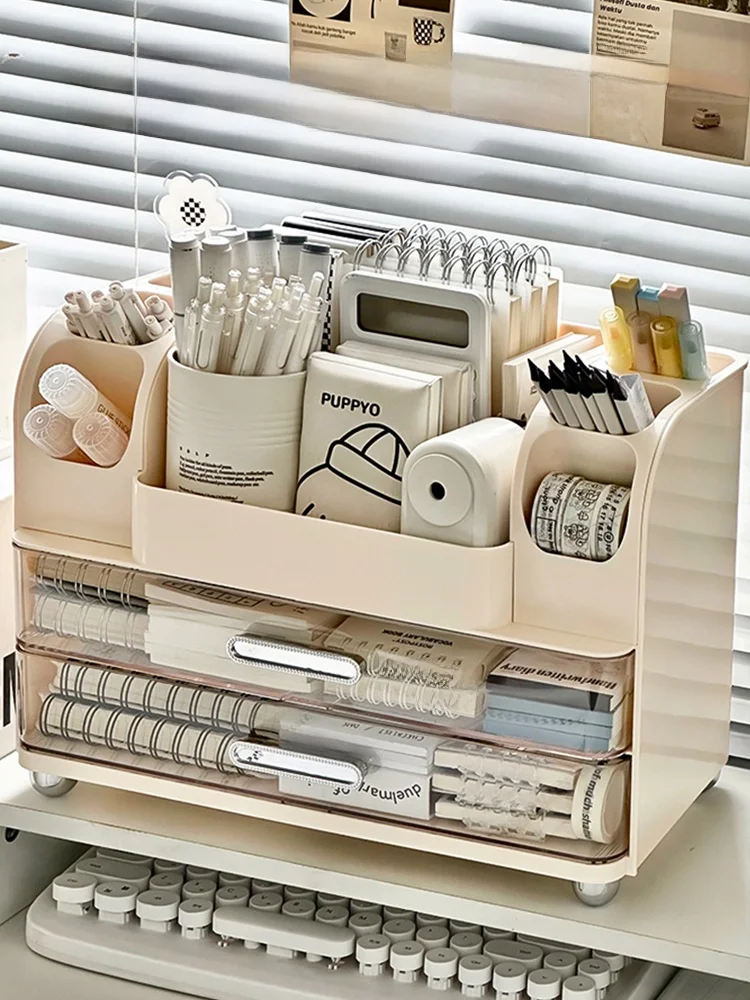 

Desktop Organizer Der Sle Office Workstation Desk Supplies Storage Ra Multi Functional Large Capaci Plastic Box