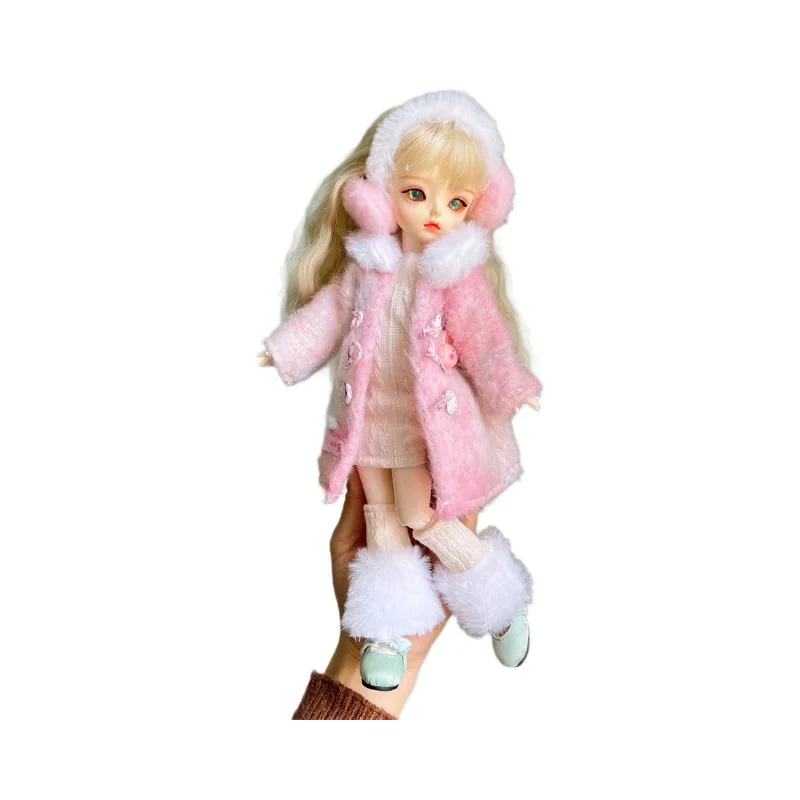 Nouveau hiver 1/6 BJD poupée bricolage habiller ensemble fantôme mère poupée 30cm poupée vêtements veste + robe + chapeau poupée vêtements accessoires