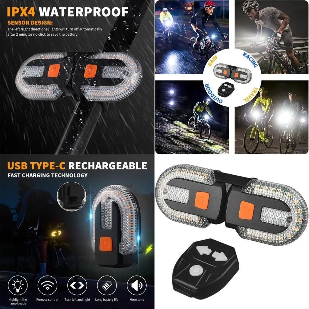 

Cycling Safety Tail Light High Brightness LED Turn Signals Rechargeable Light