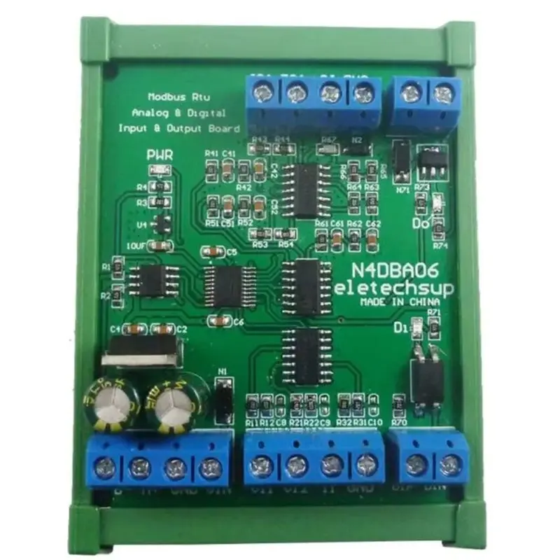 24-Hour Delivery N4DBA06 Modbus RTU Board With 0-5V/0-10V 4-20MA ADC RS485 Interface, 8CH Analog Digital Input Output, DC 12V Po