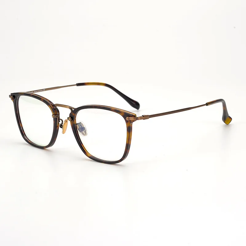 

handmade plate medium gold pure titanium box literary and artistic fan, youth myopia glasses frame men and women tide