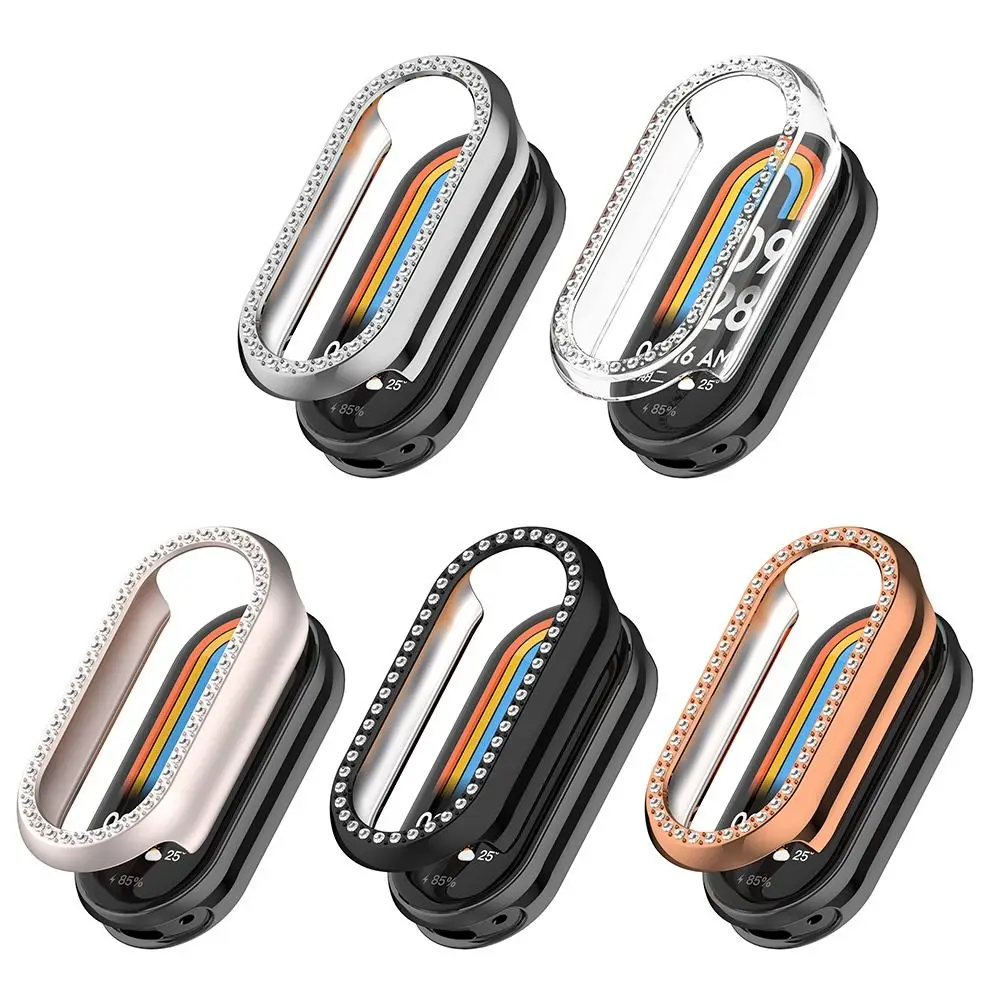 Custodia protettiva per PC di lusso Bumber Shell Accessori di copertura tempestati di diamanti Protezione per schermo intelligente per Band 8