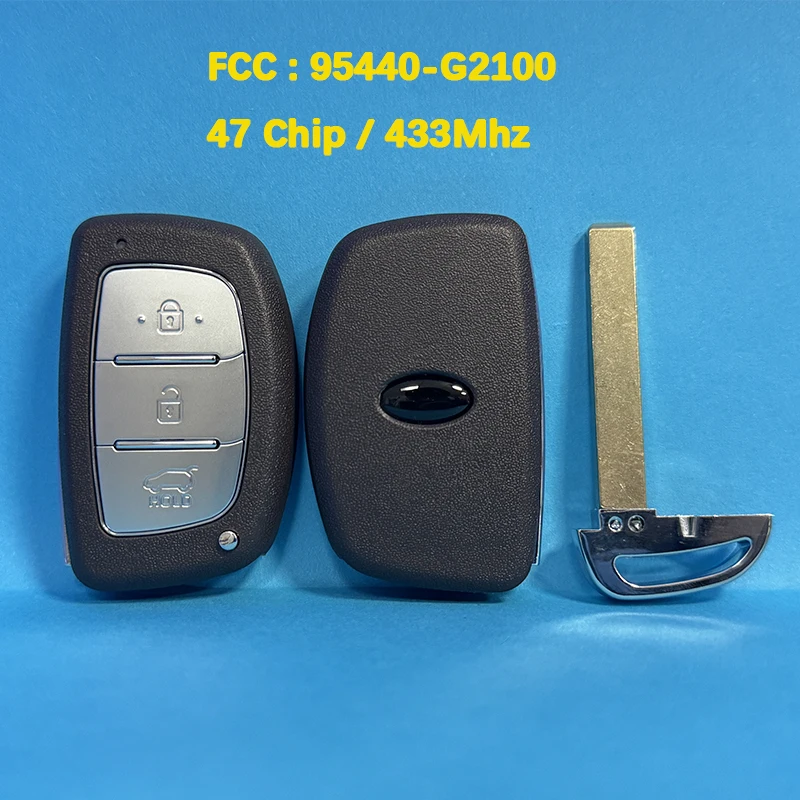 CN020061 Aftermarket 3 Button Smart Remote Control Key Fob 47 Chip 433Mhz FCC 95440-G2100 For Hyundai Ioniq 2016 - 2019