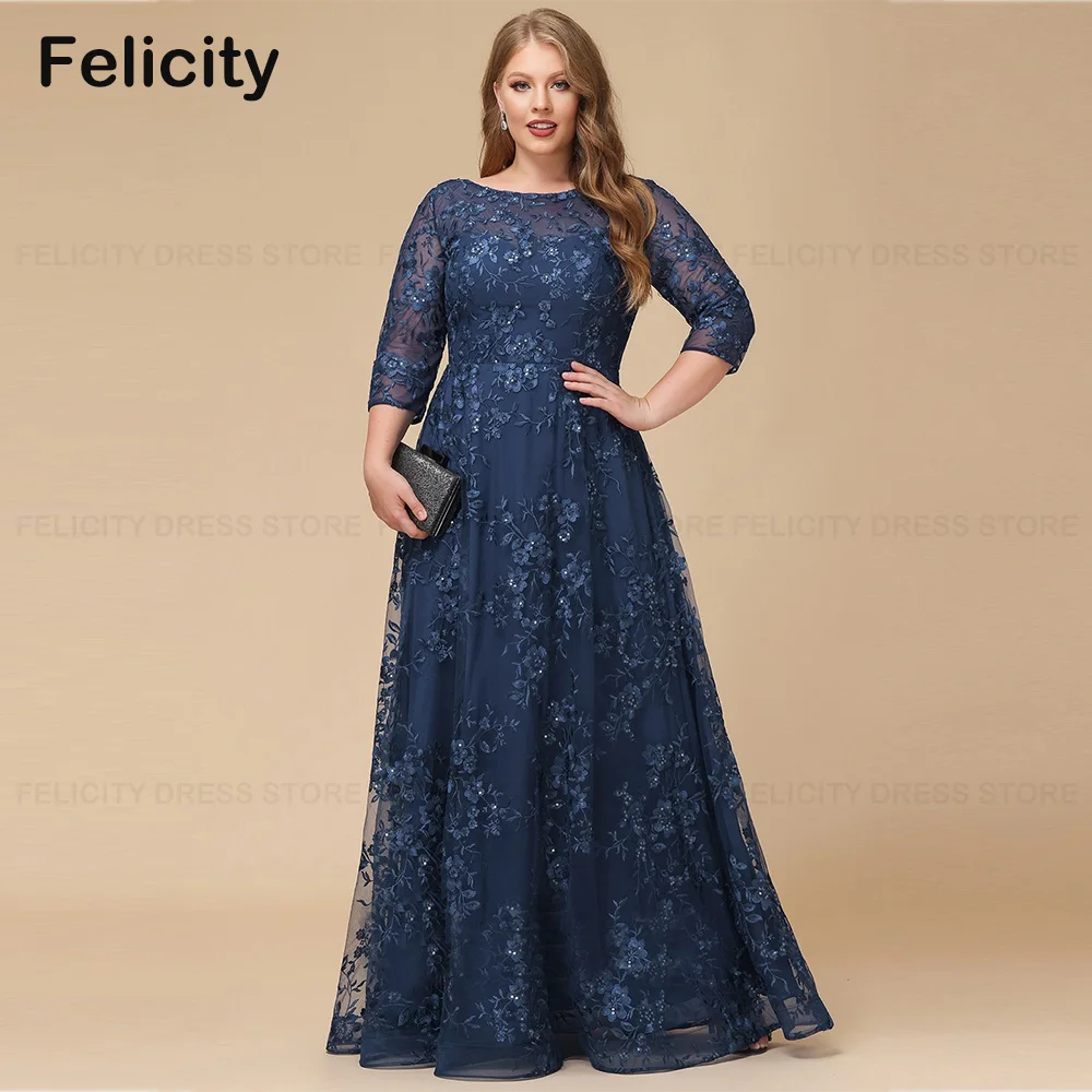 Exquisite Plus Size Mother of the Bride Dresses 2024 A-line Scoop Customized Wedding Guest Dresses Sequin Vestidos para Mujer