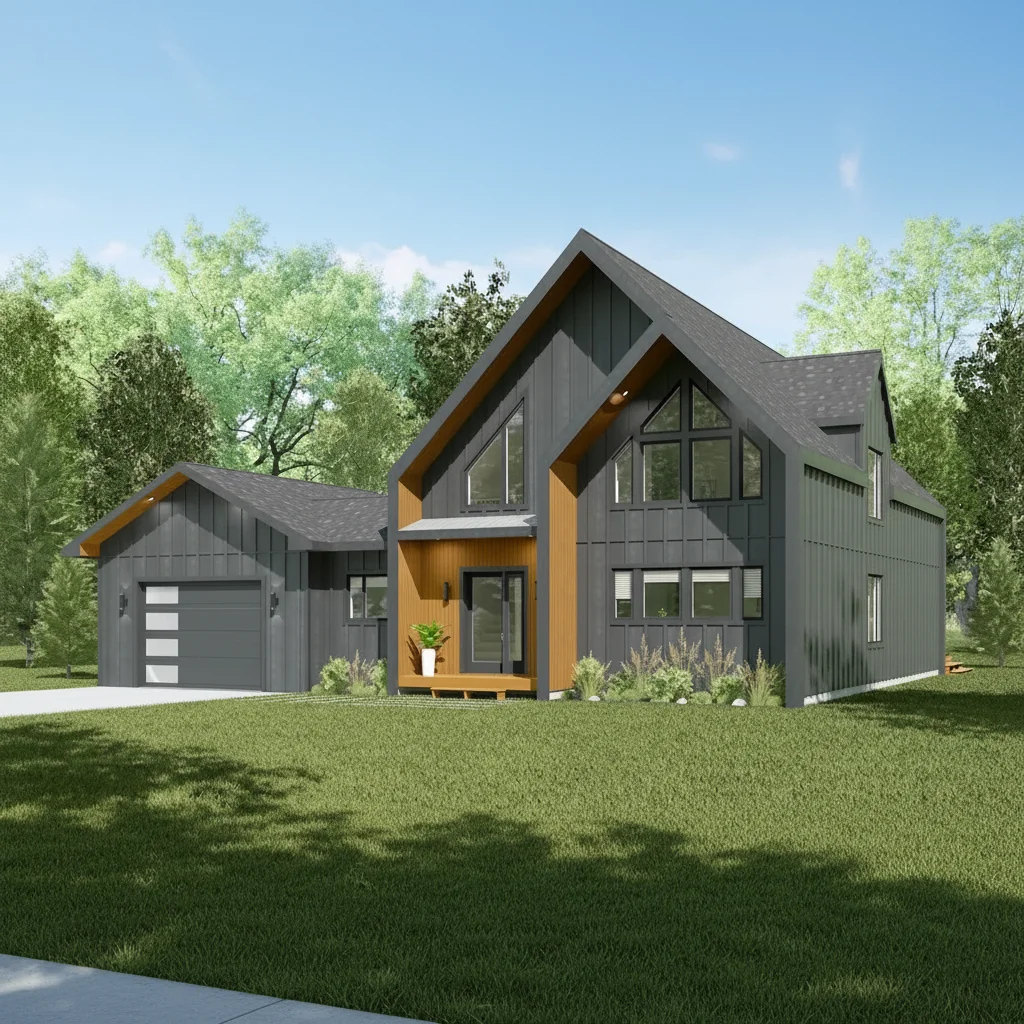 New Design American Style Prefab Light Steel Frame House 3 Bedroom Modular Cabin for Sale