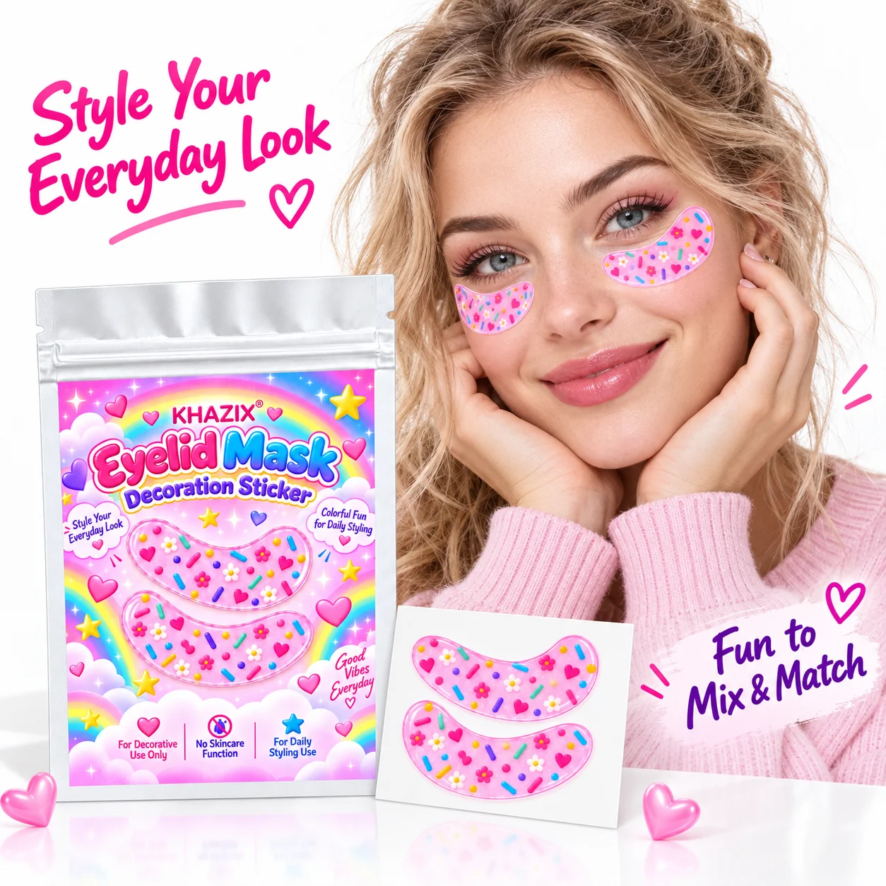 Fresh and colorful eye mask, cool and refreshing, suitable for daily eye care, soft and comfortable moisturizing skin patch