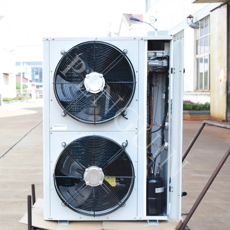 صندوق ضاغط التمرير 5 حصان وحدة تثبيت مبرد الهواء بمروحتين مزدوجتين