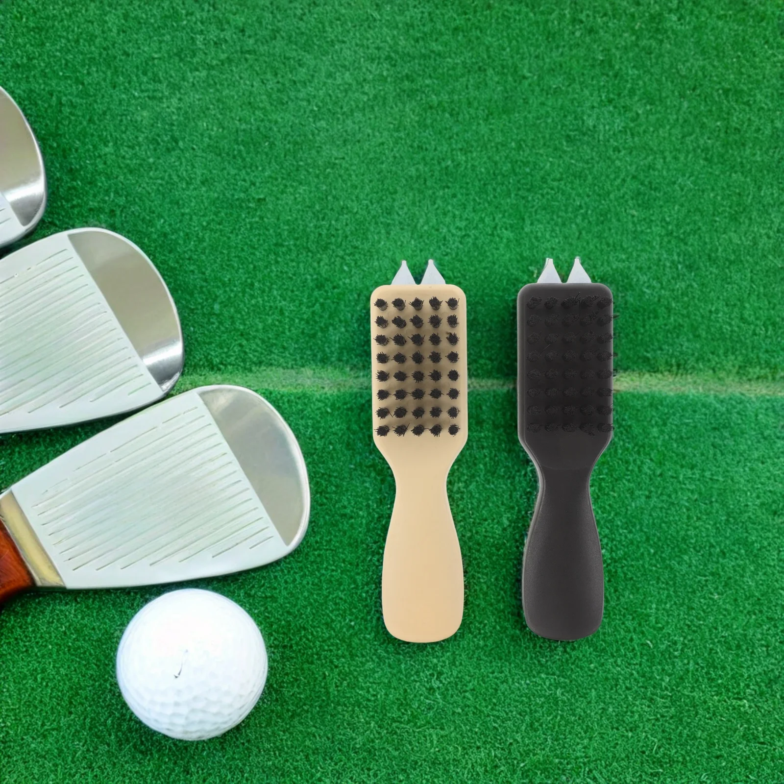 

2Pcs Golf Accessories Brush Efficient Club Shoe Care Tool Compact Design Comfortable Grip Powerful Cleaning Performance