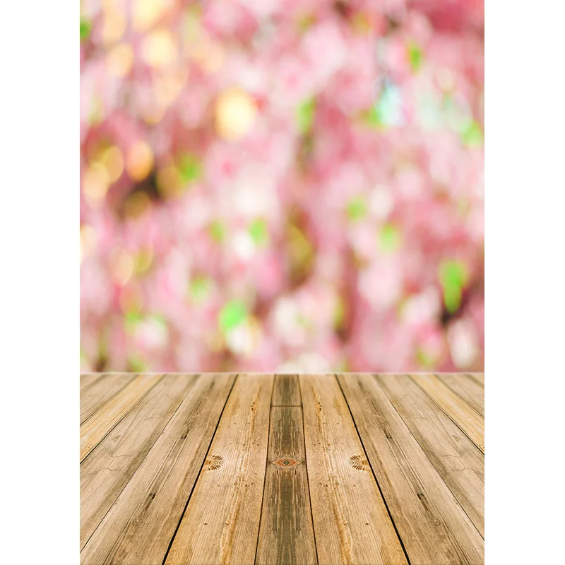 Mùa Xuân Nền Chụp Ảnh Lá Hoa Gỗ Sàn Vinyl Bối Cảnh Phòng Thu Ảnh Cho Trẻ Sơ Sinh Photocall 210320CAT-02