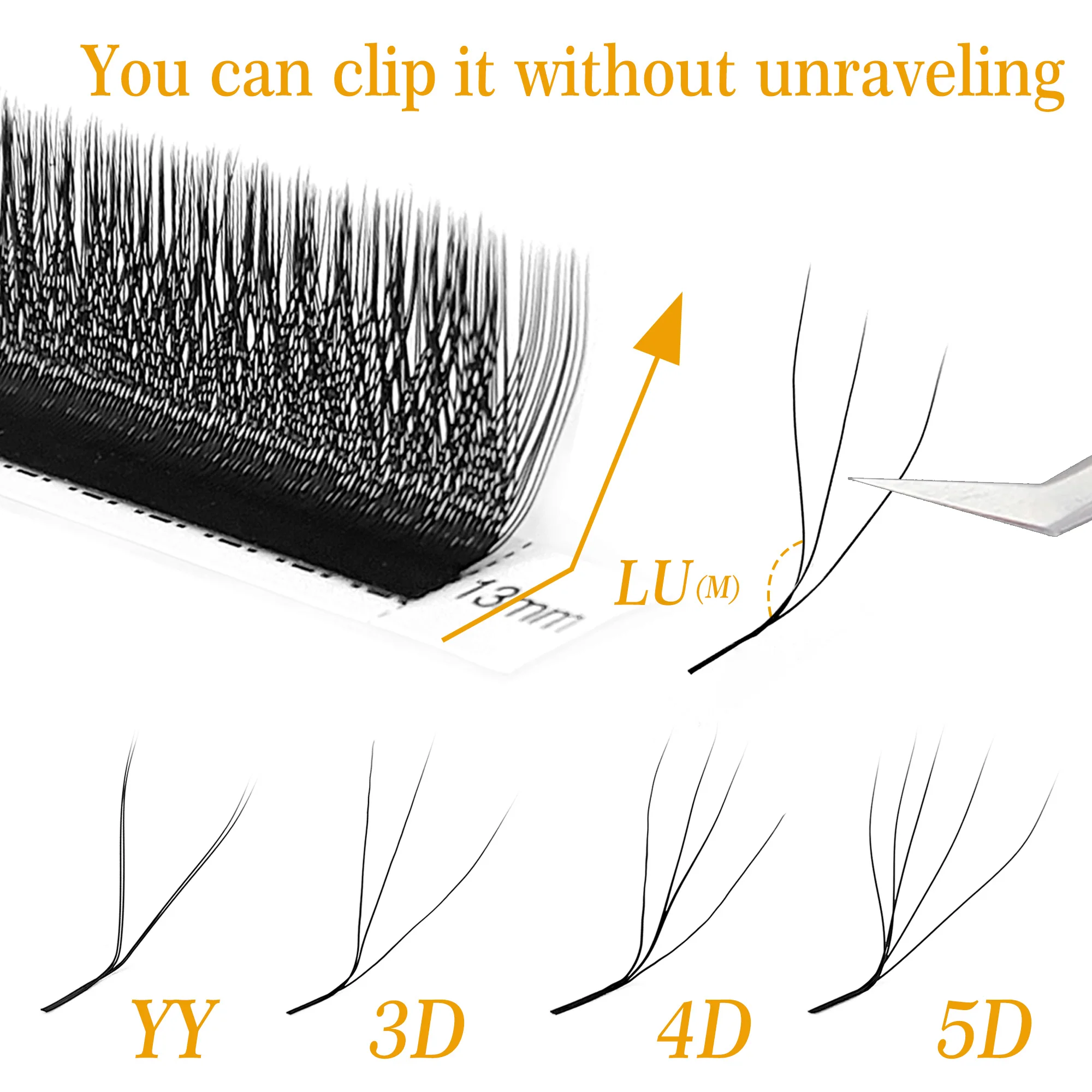 CoMango LU/C/D W Shaped YY/3D/4D/5D Eyelash Extension Premade Volume Fans Technology Fibers Natural Soft Silk Mink Eyelashes