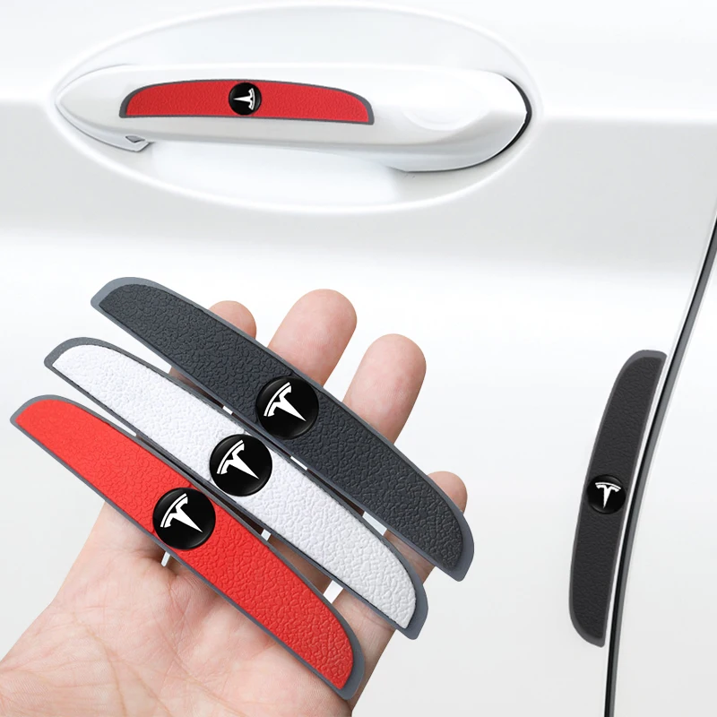 4Pcs Car Anti-collision Strips Door Rearview Mirror Protector Sticker For Tesla Model Y Juniper Model 3 Model S Model X SpaceX