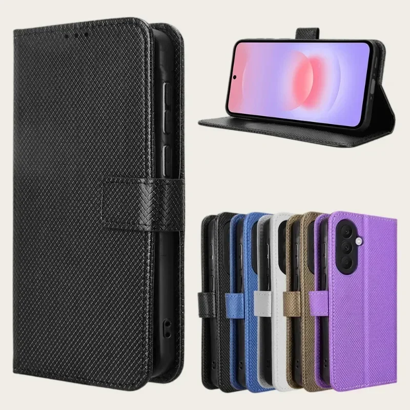 Wallet Case For Samsung Galaxy S26 FE Diamond Texture Leather Magnetic Bracket Cover For Samsung S26 Plus Ultra Card Bag Cases
