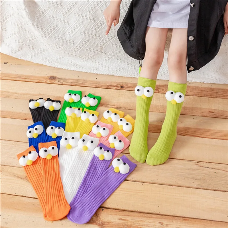 

Winter Fall Kids Baby Girls Boys Knee High Socks Soft Toddler Infants Tube Socks Funny Big Eye Tall Socks Stockings