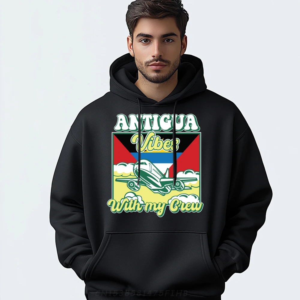

Antigua Vibes With My Crew Travel Graphic Long Sleeve Hoodies Crewneck Mens Sweatshirt Printed Hoodies Hip Hop