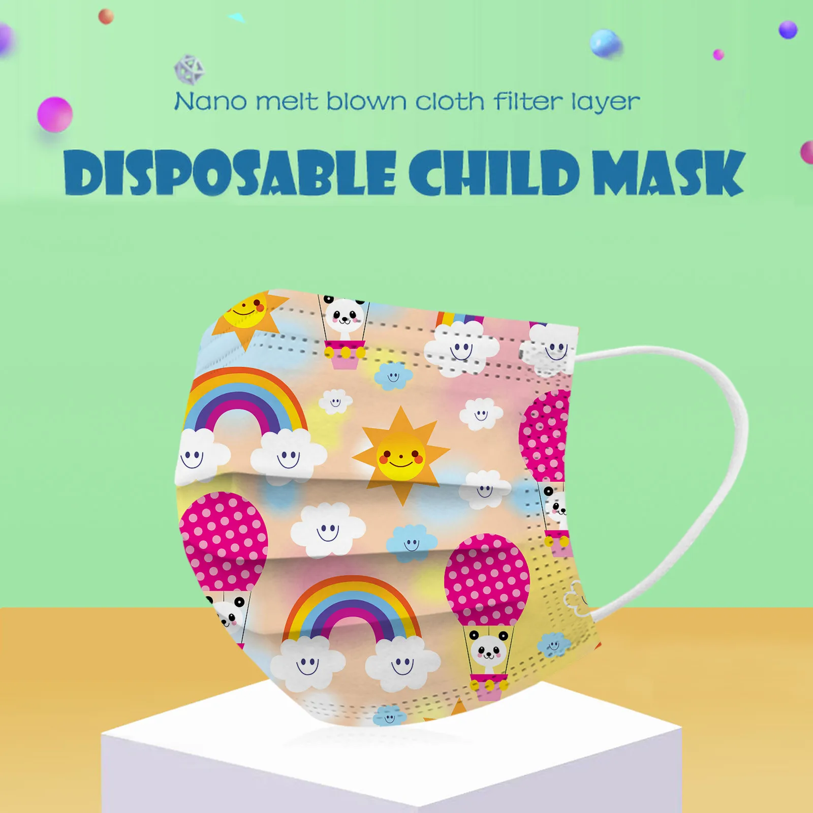 Kids Children\'s Mask Disposable Face Mask Industrial 3Ply Ear Loop 50PCS Mask Outdoor Dust-Proof Face Protective Mask Disposable