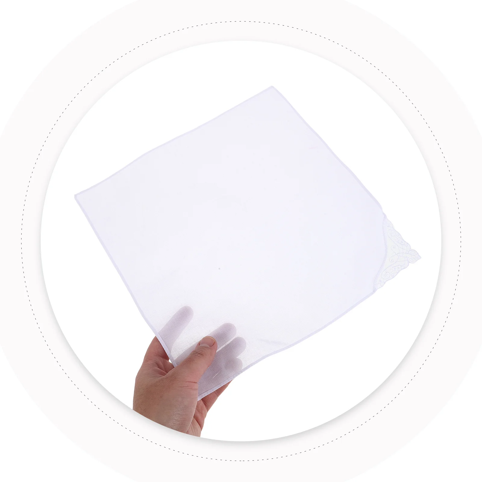 6개입 수제 자수 레이스 손수건 재사용 가능한 두꺼운 면 여성용 빈티지 스타일 포켓 스퀘어 11x11 인치