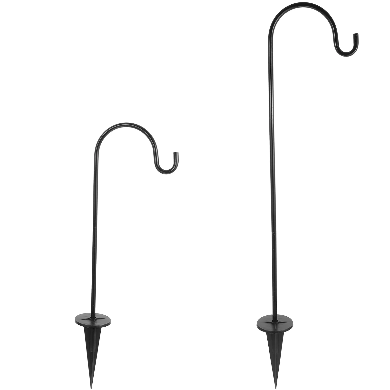 

2 Pcs Iron Floor Plug In-Ground Shepherds Hook Lawn Outdoor Plant Hangers Garden Hanging Gardening Tool