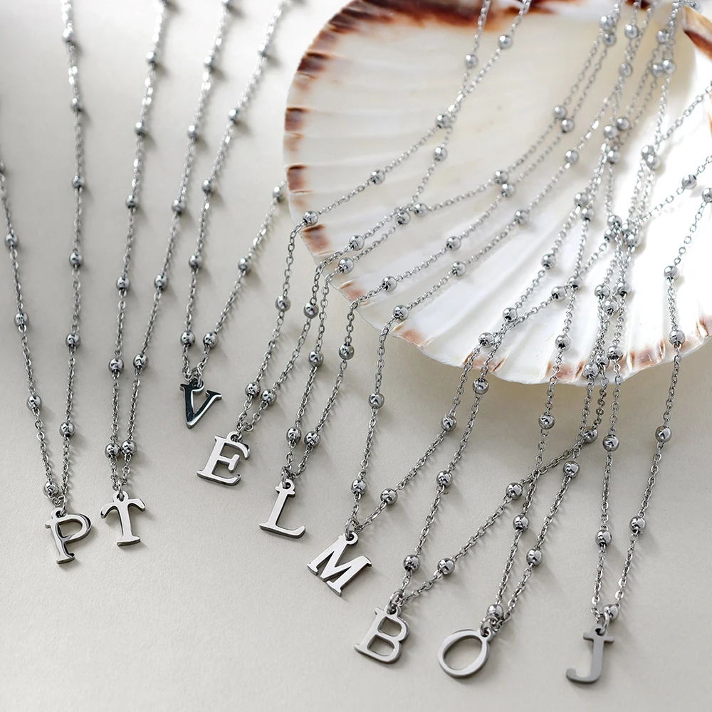 المرأة قلادة قلادة الأولي رسالة سحر فضي اللون كليب حبة سلسلة الموضة العصرية المرأة مجوهرات من صلب لا يصدأ هدية