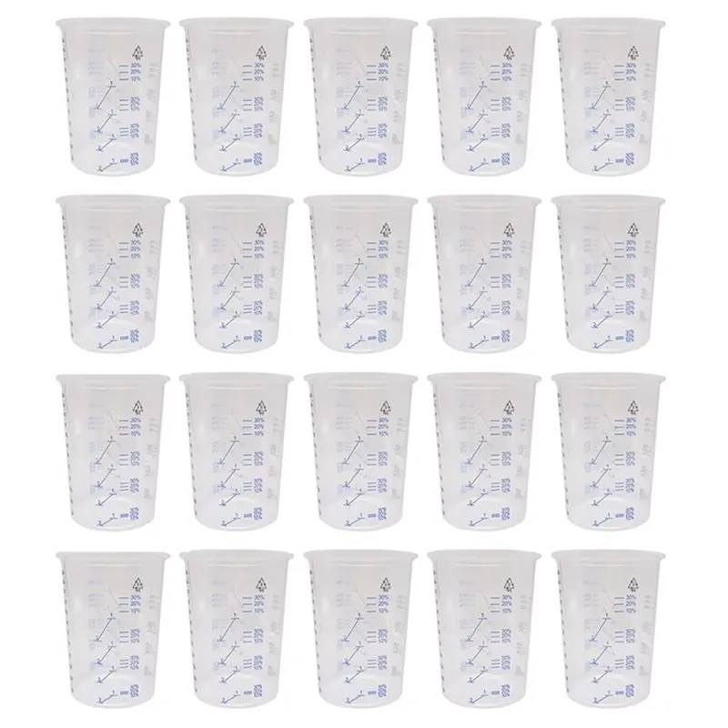 100Pcs Plastic Disposable Paint Mixing Cup Measurements Cups For Resin Epoxy Pour 600ML-B51B