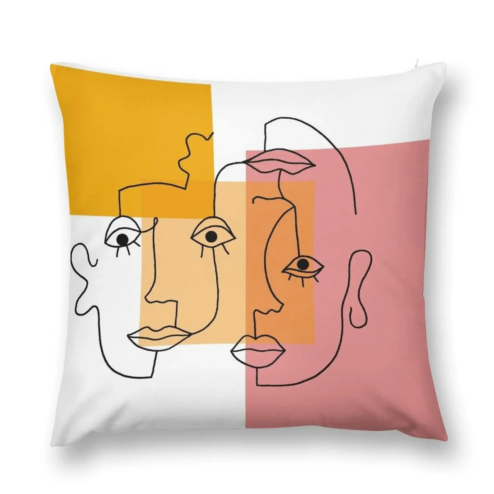 COLOR BLOCK LINE FACES Throw Pillow bed pillows Decorative pillow case Luxury Cushion Cover Pillow Cases