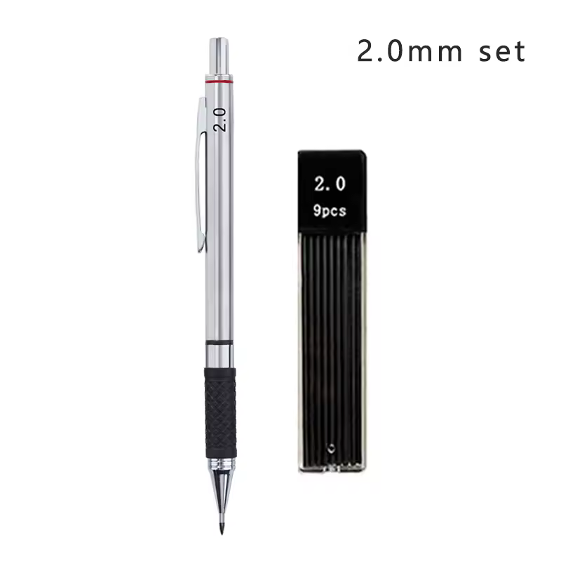 Metal Mechanical Pencil set with pencil grip Leads Art Drawing Student Office Supplies 0.5/0.7/0.9/2.0mm Automatic Pencil - Image 11