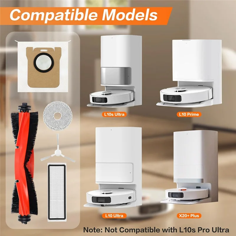 KYCOR-For Xiaomi X20+/X10+ Plus, For Dreame L10s Ultra/L10 Ultra/L10 Prime Robot Vacuum Cleaner Brush Filters Mop Bags