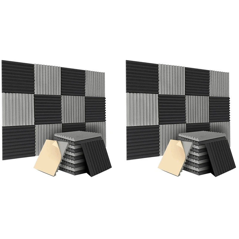 

24 Pack Self-Adhesive Acoustic Panels,12X12x1 Inch Sound Proof Foam Panels,Soundproof Wall Panels For Home Studio