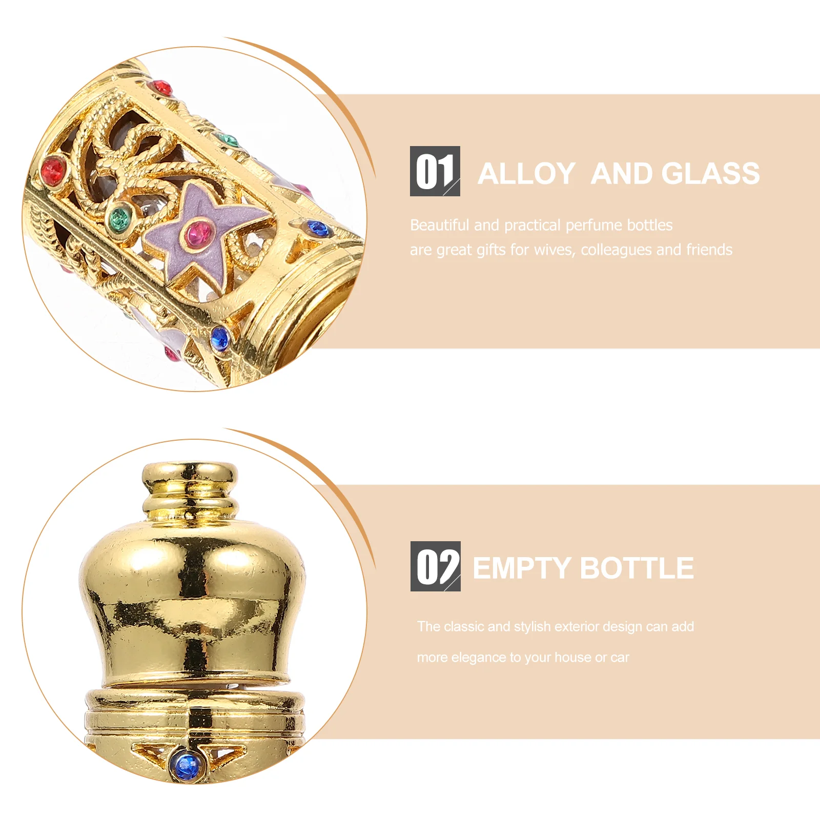 Essential Oil Empty Bottle Middle East Spray Dropper Separate Fragrance Alloy Portable Eastern Perfume Dispensing Woman