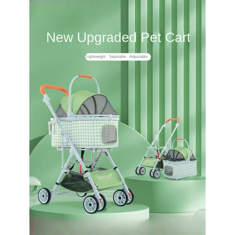 Stylish and Lightweight Pet Stroller with 360-Degree Swivel Wheels, Perfect for Daily Walks and Running Errands