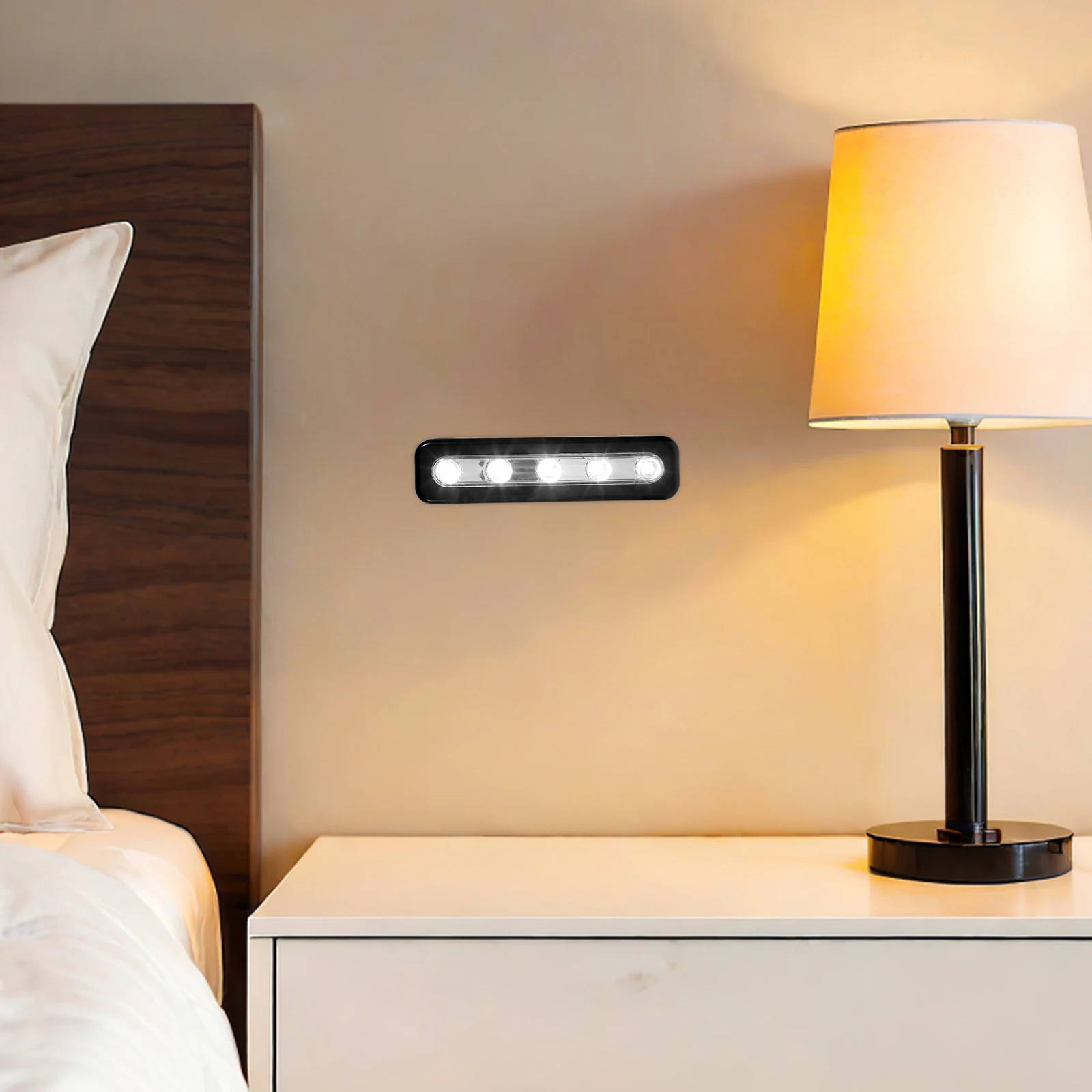 

Ultra Bright 5LED Touch Motion Sensor Lamp Cordless Night Light for Closet Cabinet Stair Bedroom Wireless Stick Drawer Lamp