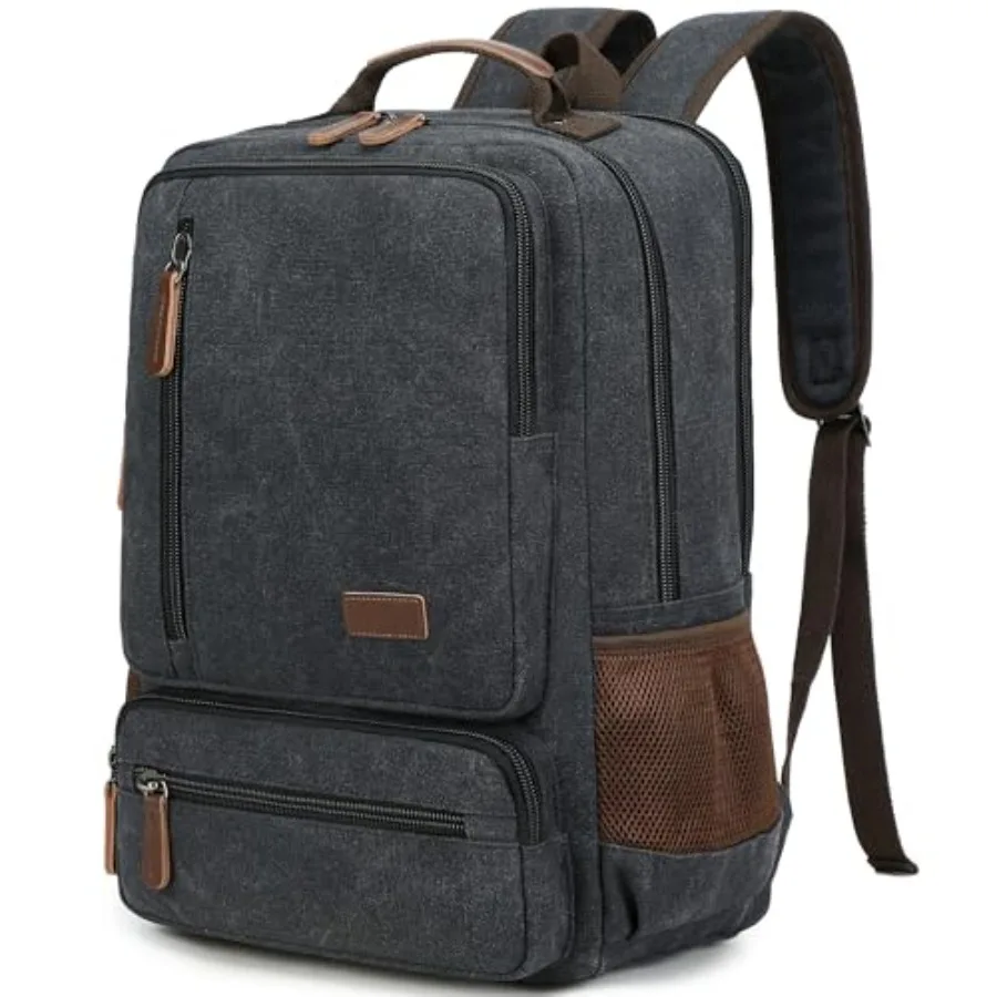 

Canvas Laptop Backpack for Men Women, Durable Travel Work Business Rucksack Bookbags Fits 15.6 Inch Notebook and Laptops, Colle