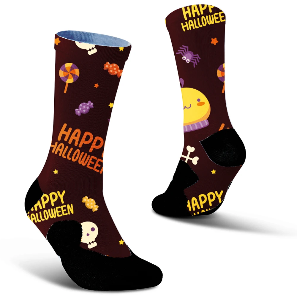 Halloween socks Women Socks Creative Cosplay Hip Hop Harajuku Bone Spider Web Male Skateboard Couple Long Socks