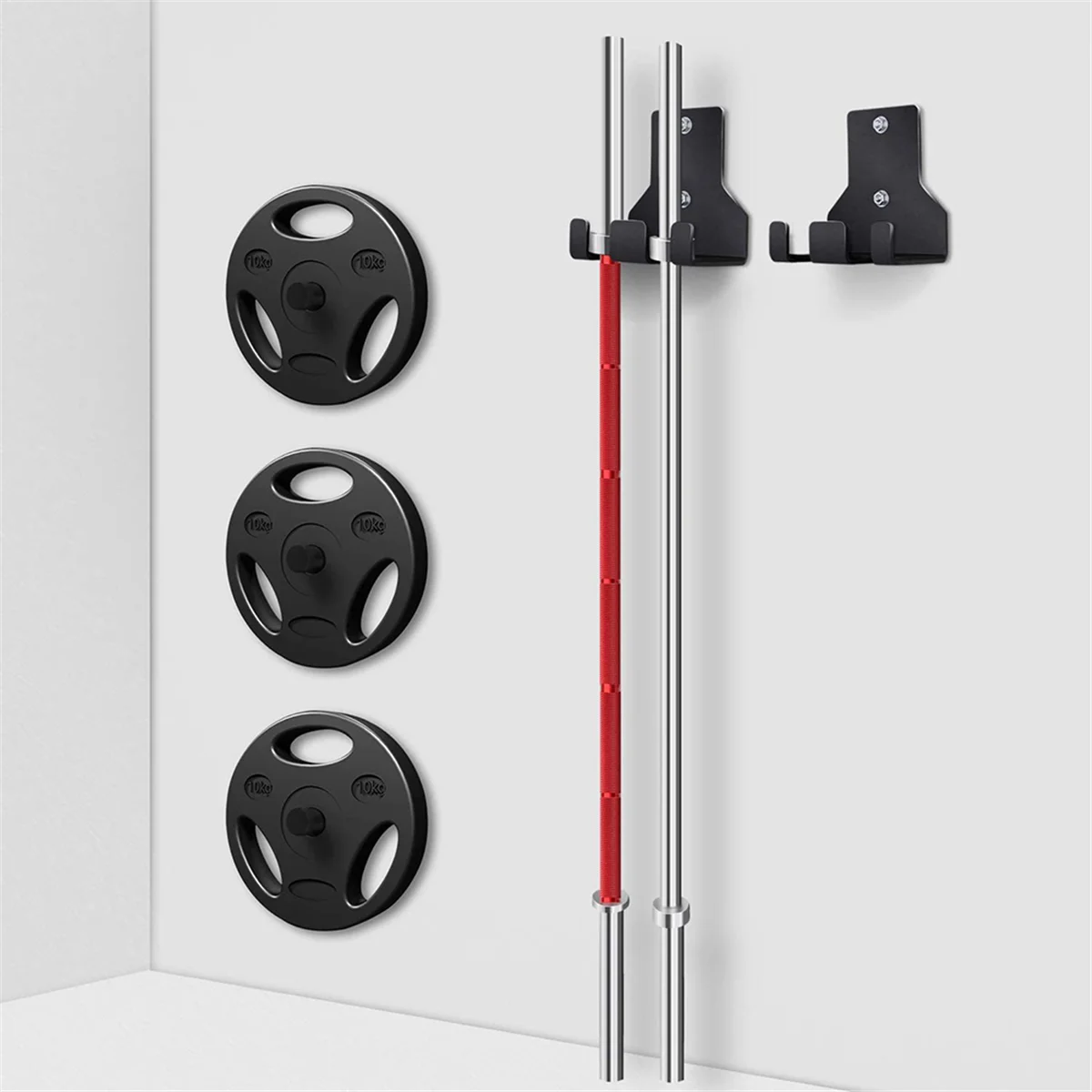 Double Barbell Storage, Vertical Hanging Barbell Rack, Wall Mounted Barbell Holder for Home Commercial Garage Gyms