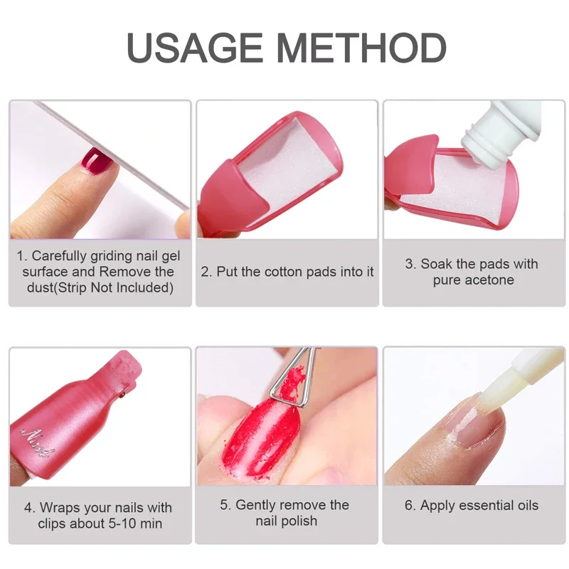 Clips dissolvant de vernis Gel UV, 10 pièces, en acrylique coloré, pour Nail Art, capuchon à tremper, nettoyage des ongles, manucure, outils pour enlever les doigts