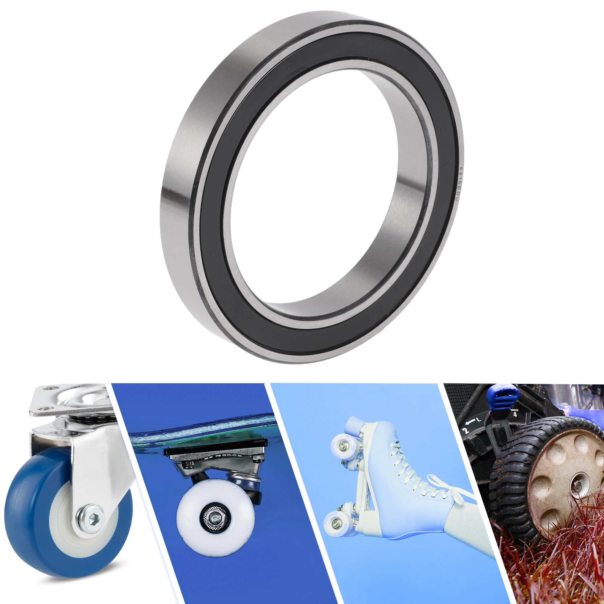 Motoforti 6915DDU Deep Groove Ball Bearings Lubricated Bearings Double Rubber Seal 75x105x16mm Black Silver Tone