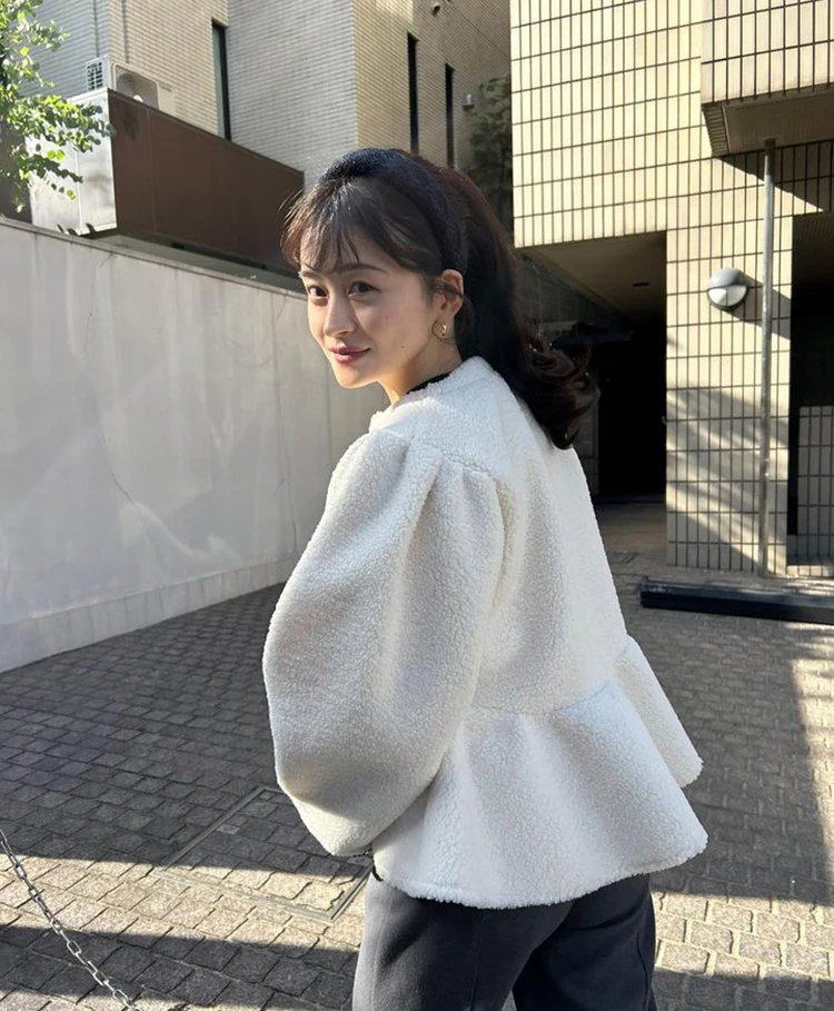 Japanese Celebrity Style Sweet Fur Coat Lady Autumn and Winter Warm Thickened Faux Fur Jacket Women Loose Short Woolen Caots