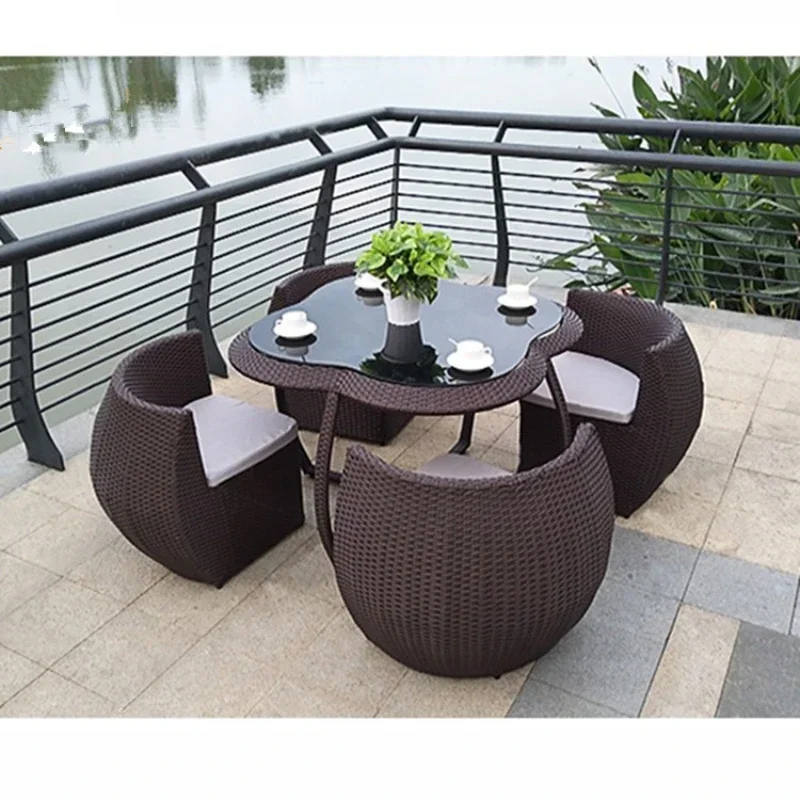 

Outdoor Desk-Chair Courtyard Outdoor Terrace B & B Bar Rest Area Rattan Garden Leisure Furniture Sunshade Rattan Chair