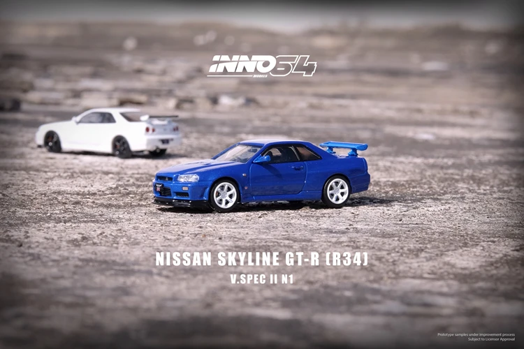 INNO 1:64 Nissan SKYLINE GTR R34 V-Spec II alloy car model finished collection