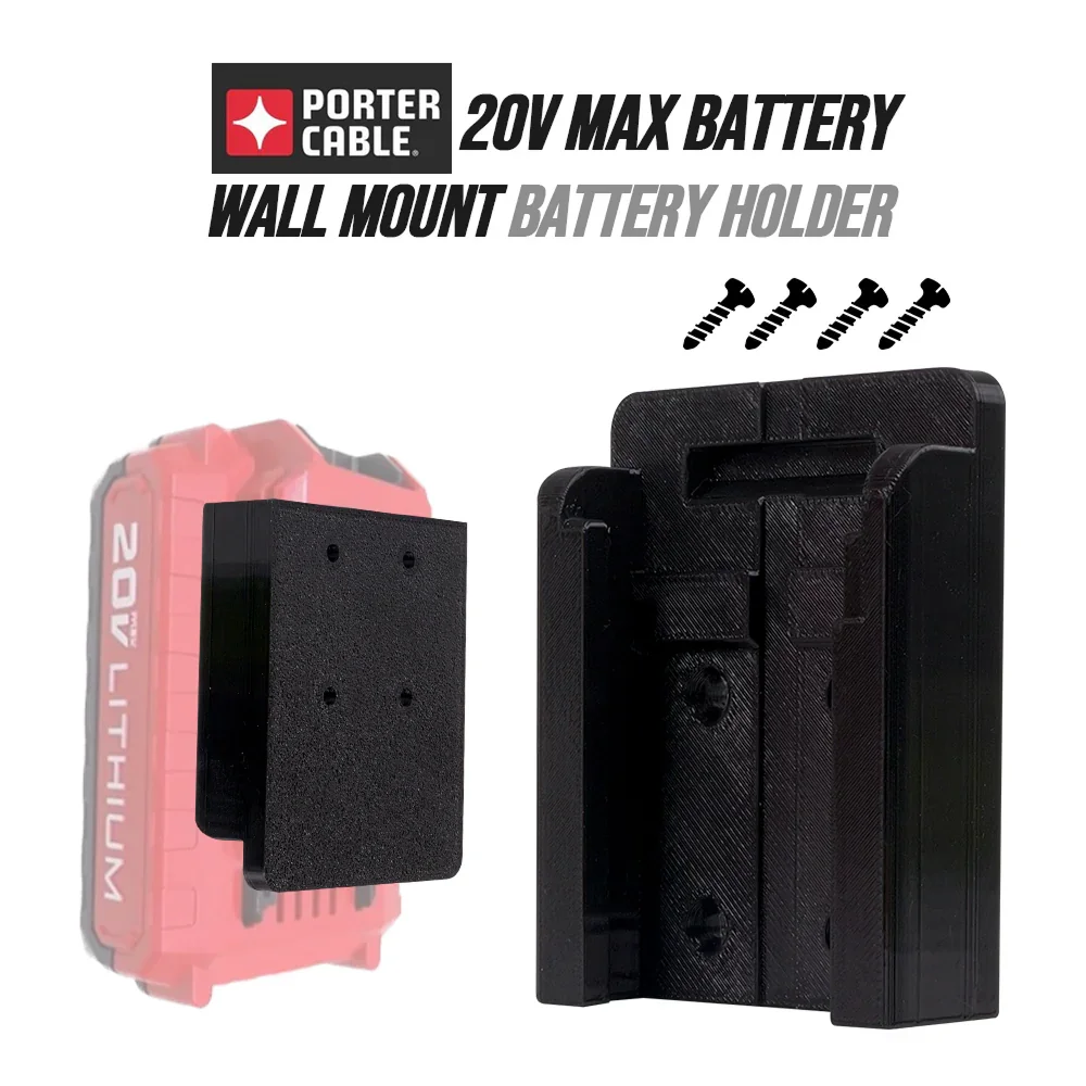 バッテリーウォールマウントホルダー、ポーターケーブル20v-max対応、取り付けネジ付き