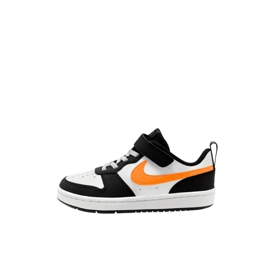 Nike Low Top Board Shoes Court Borough 2 Low2 Lightweight wear-resistant non-slip fashion black and white orange